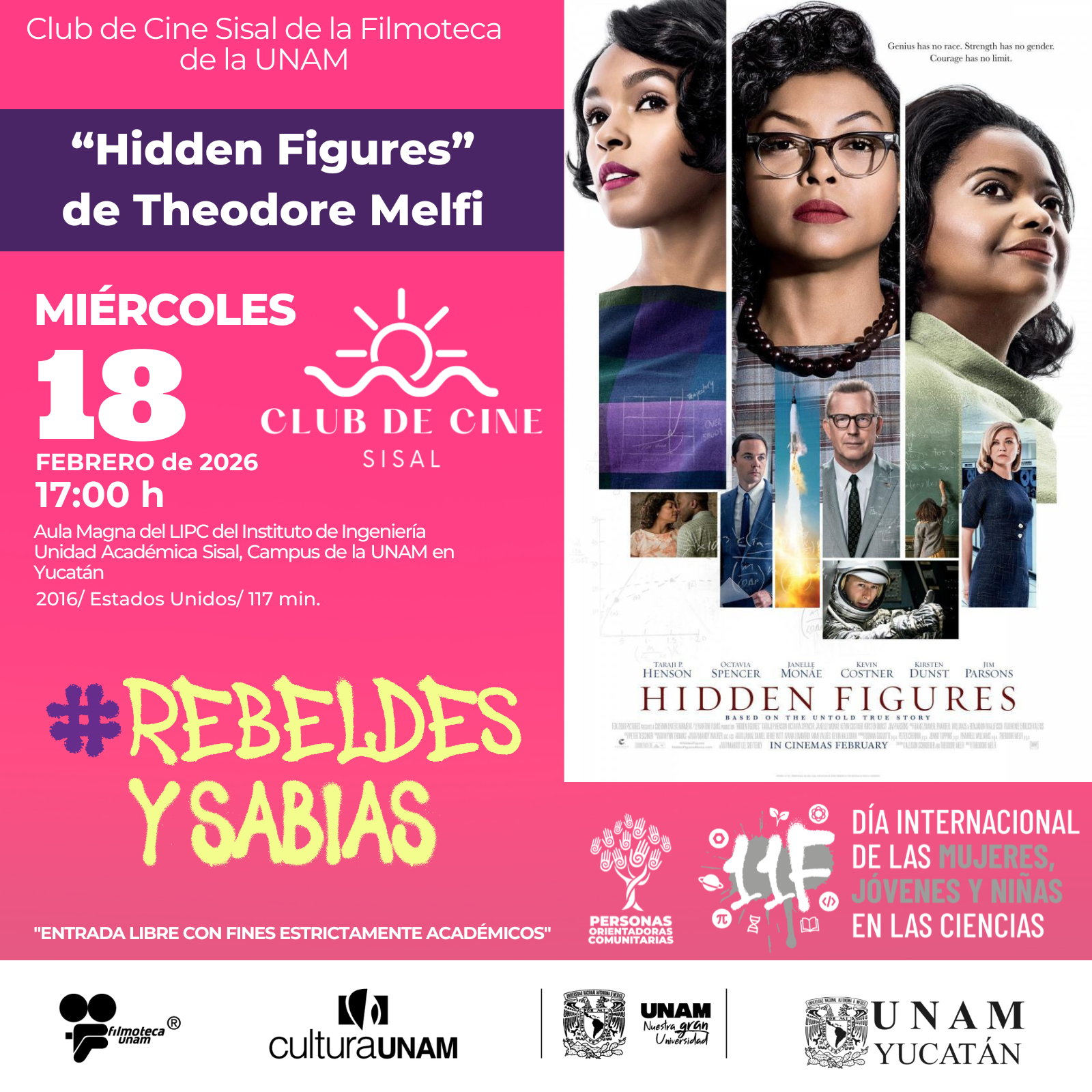 “Hidden Figures” de Theodore Melfi – Club de Cine Sisal